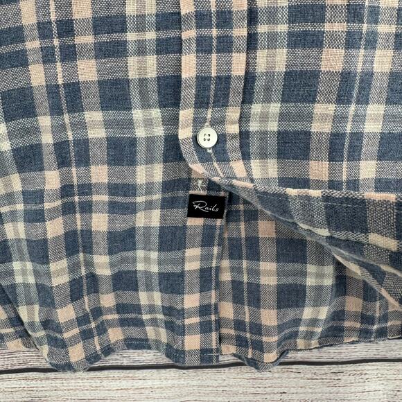 Rails Wyatt Plaid Button Down Shirt Mens Large Blue White Coral Long Sleeve - Picture 7 of 12